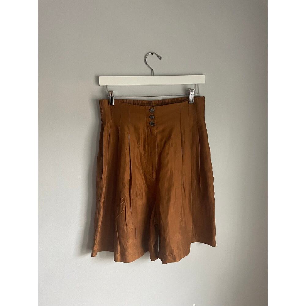 Compagnie Internationale Express Silk Vintage Rust Shorts Size Medium
